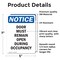 Signmission Door Must Remain Open During Occupancy, 5 in W x Rectangle, Vinyl Decal OS-2PACK-NS-D-57-V-11506 - alternate 6